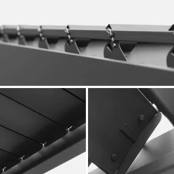 Pérgola bioclimática 3x6m + 2 toldos verticales de 3m
