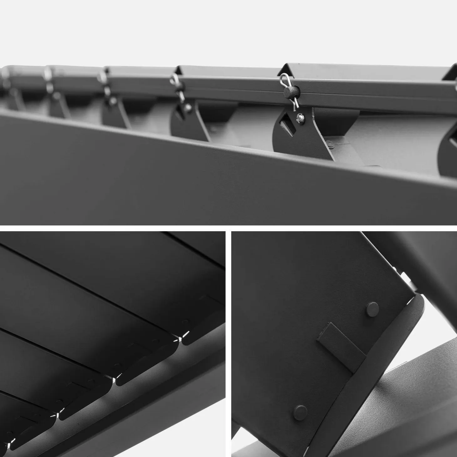 Pérgola bioclimática 3x6m + 2 toldos verticales de 3m