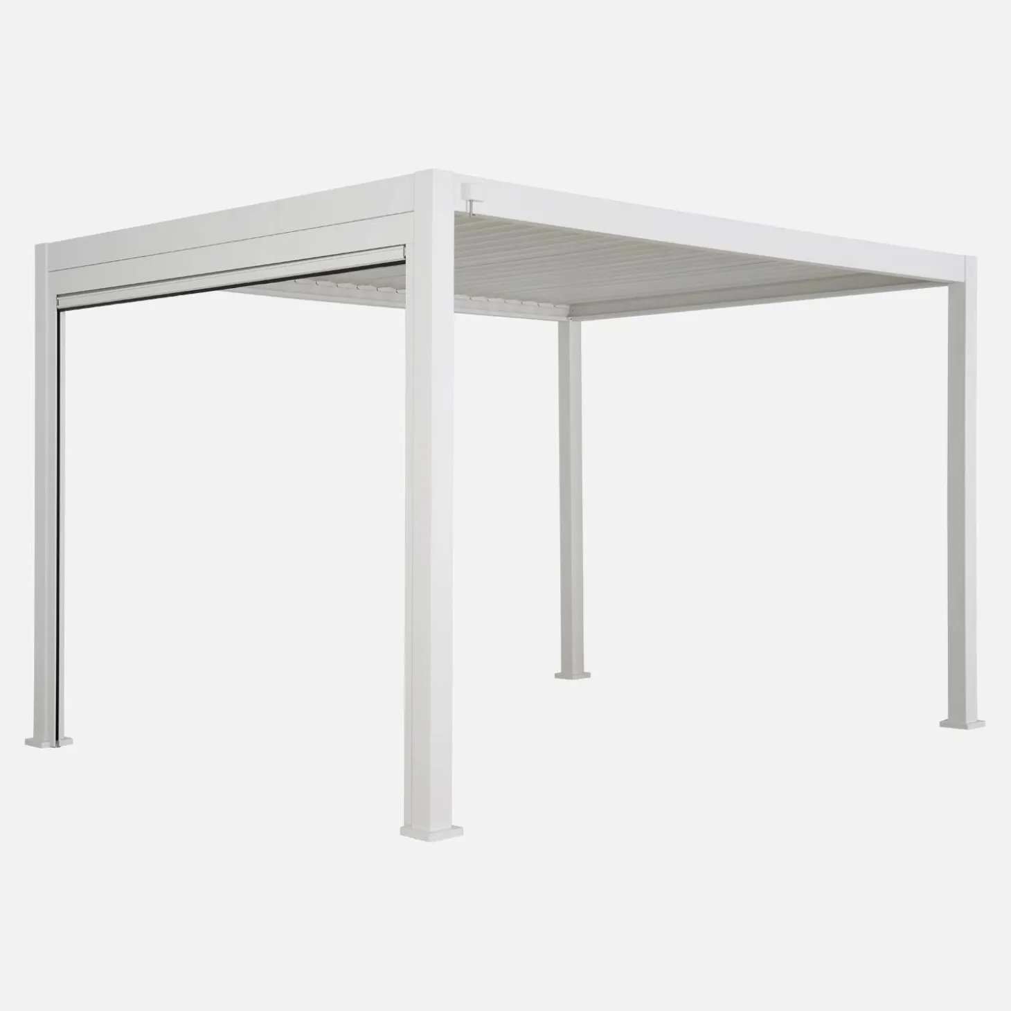 Pérgola bioclimática 3x4m con toldo vertical de 3m