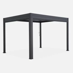 Pérgola bioclimática 3x4m con toldo vertical de 3m