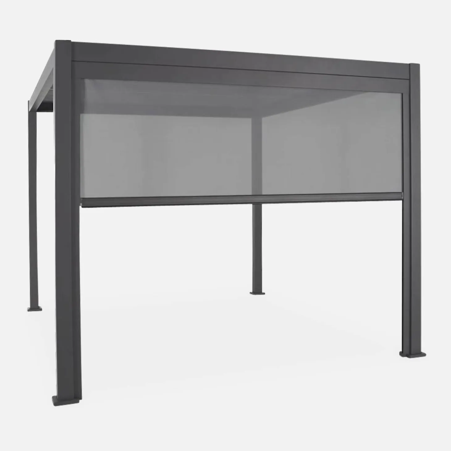 Pérgola bioclimática 3x4m con toldo vertical de 3m