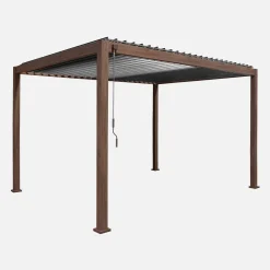 Pérgola bioclimática 3x4m con 2 toldos verticales de 3m y 4m