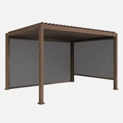 Pérgola bioclimática 3x4m con 2 toldos verticales de 3m y 4m