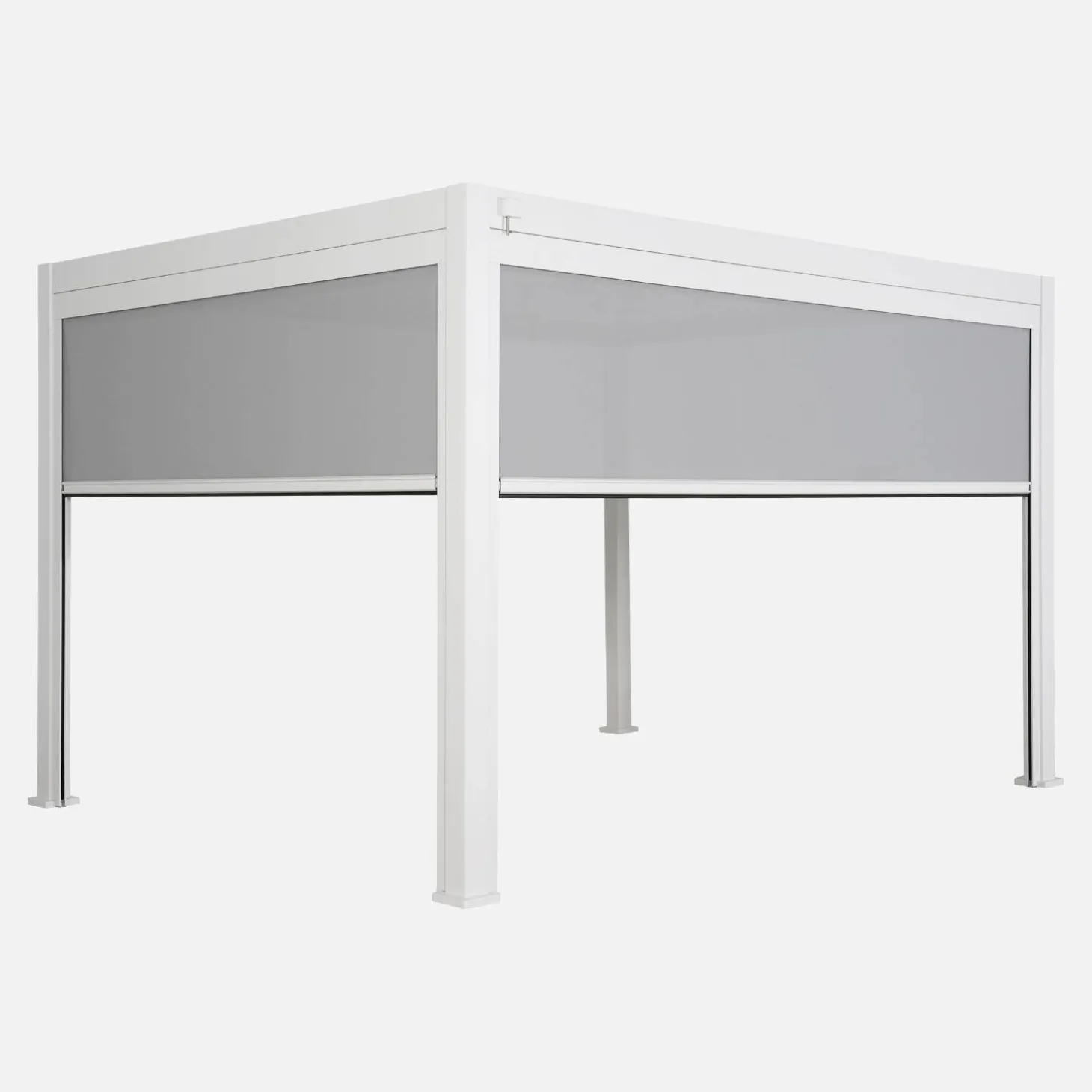 Pérgola bioclimática 3x4m con 2 toldos verticales de 3m y 4m
