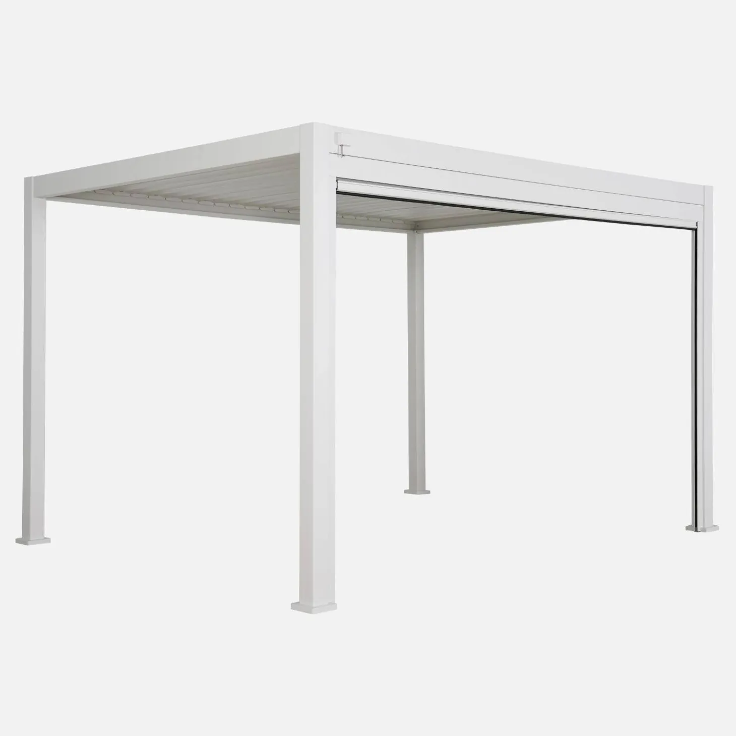 Pérgola bioclimática 3x4m con toldo vertical de 4m