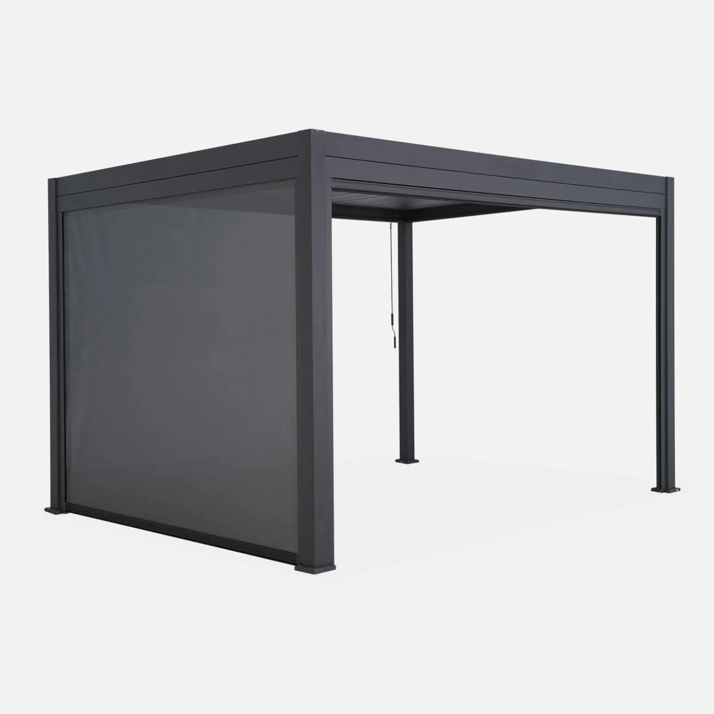 Pérgola bioclimática 3x4m con 2 toldos verticales de 3m y 4m