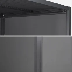 Pérgola bioclimática 3x4m con 2 toldos verticales de 3m y 4m