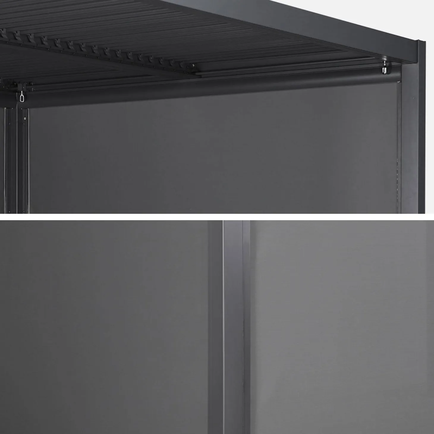 Pérgola bioclimática 3x4m con 2 toldos verticales de 3m y 4m