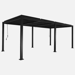 Pérgola bioclimática 3x6m de aluminio y acero con lamas orientables