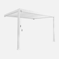 Pérgola bioclimática 3x4m de aluminio adosada con lamas orientables