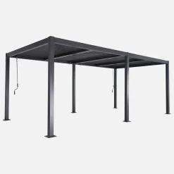 Pérgola bioclimática 3x6m de aluminio y acero con lamas orientables