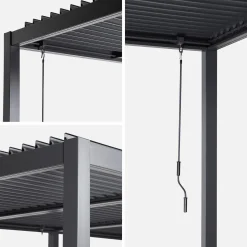 Pérgola bioclimática 3x6m de aluminio y acero con lamas orientables