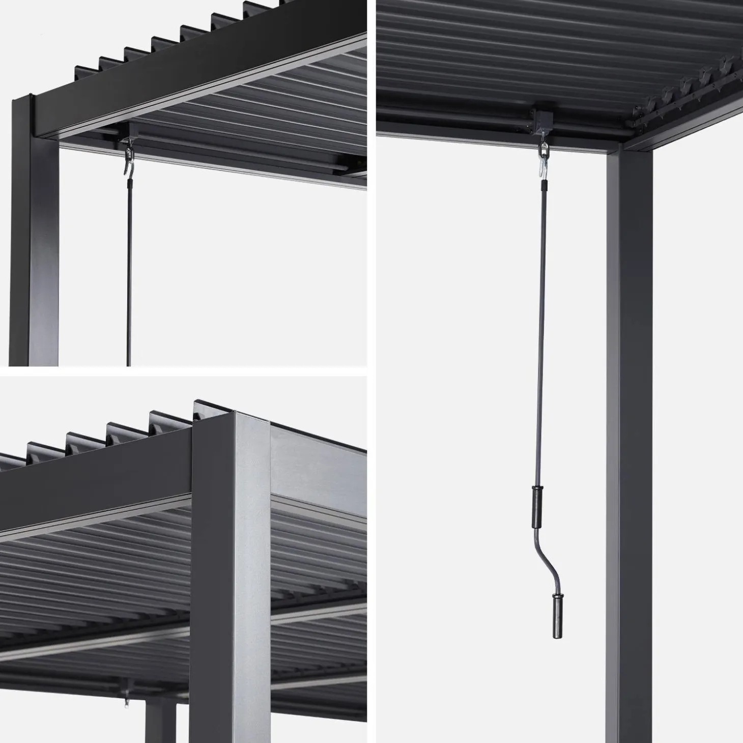 Pérgola bioclimática 3x6m de aluminio y acero con lamas orientables