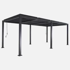 Pérgola bioclimática 3x6m de aluminio y acero con lamas orientables
