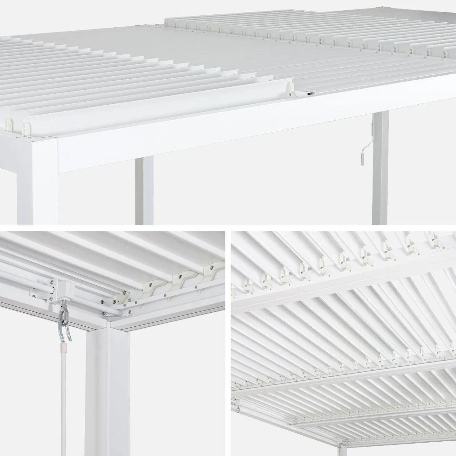 Pérgola bioclimática 3x6m de aluminio y acero con lamas orientables