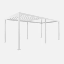 Pérgola bioclimática 3x6m de aluminio + 4 toldos de 3m