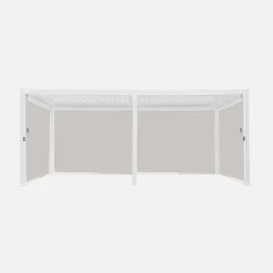 Pérgola bioclimática 3x6m de aluminio + 4 toldos de 3m