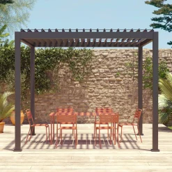 Pérgola bioclimática 3x3m de aluminio con lamas orientables