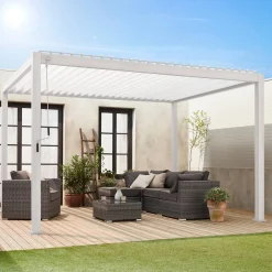 Pérgola bioclimática 3x4m de aluminio con lamas orientables