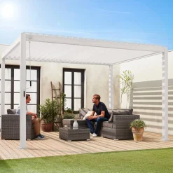 Pérgola bioclimática 3x4m de aluminio con lamas orientables