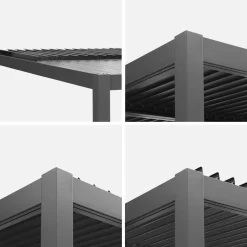 Pérgola bioclimática 3x4m de aluminio y acero con lamas orientables