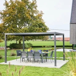 Pérgola bioclimática 3x4m de aluminio y acero con lamas orientables