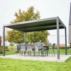 Pérgola bioclimática 3x4m de aluminio y acero con lamas orientables