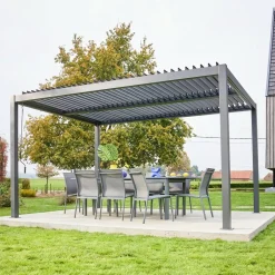 Pérgola bioclimática 3x4m de aluminio y acero con lamas orientables