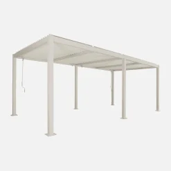 Pérgola bioclimática 3x6m de aluminio y acero con lamas orientables