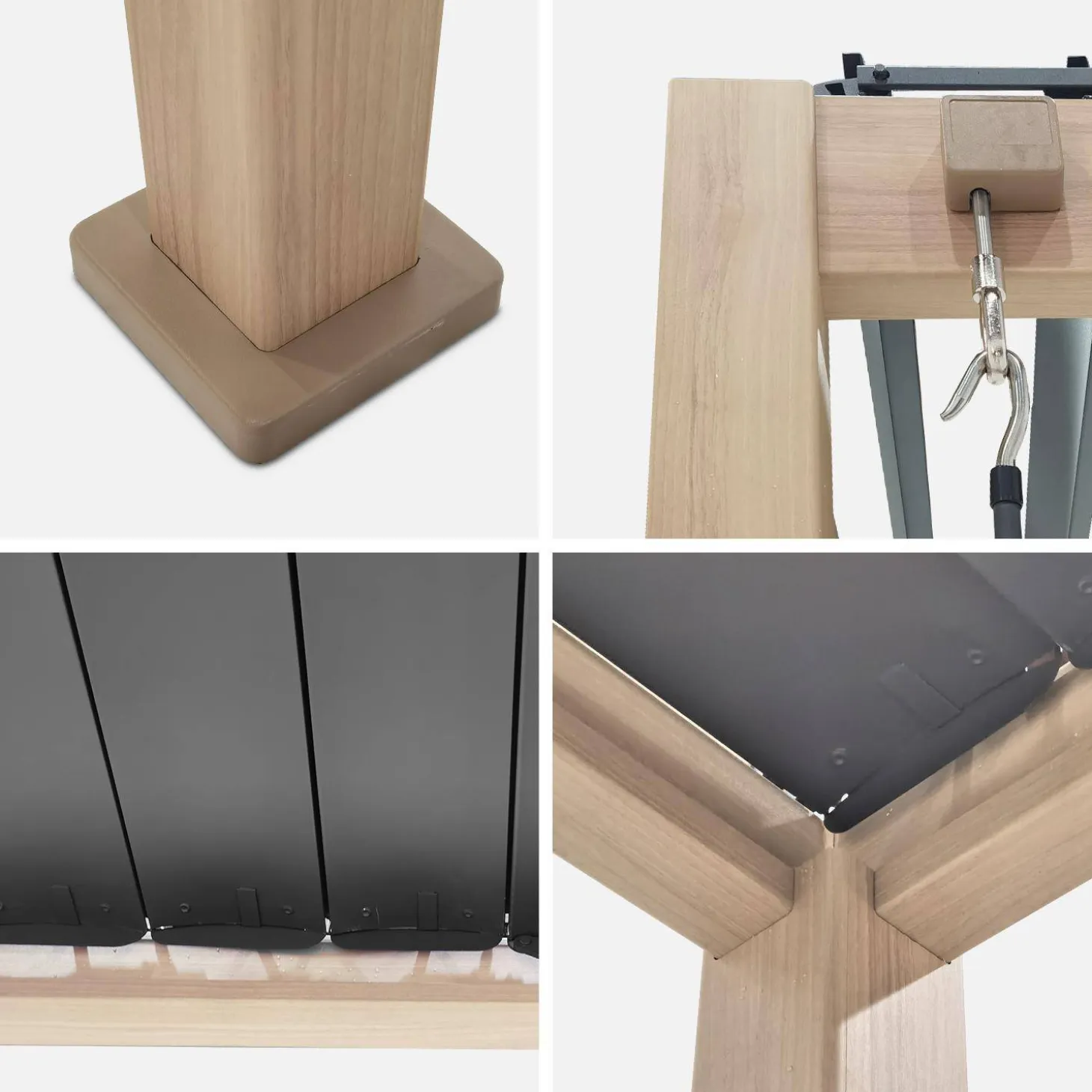 Pérgola bioclimática 3x3m de aluminio con lamas orientables