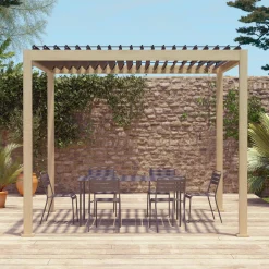 Pérgola bioclimática 3x3m de aluminio con lamas orientables