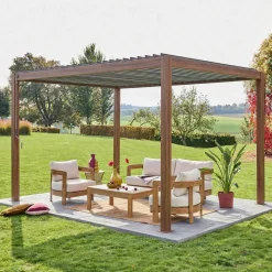 Pérgola bioclimática 3x4m de aluminio con lamas orientables