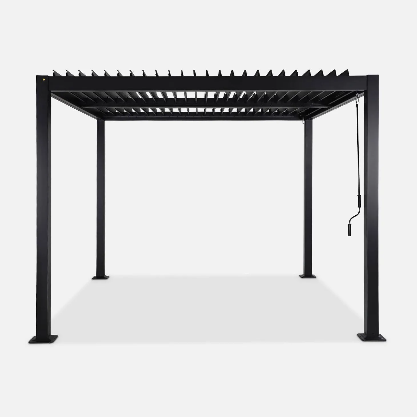 Pérgola bioclimática 3x3m de lamas de aluminio y acero
