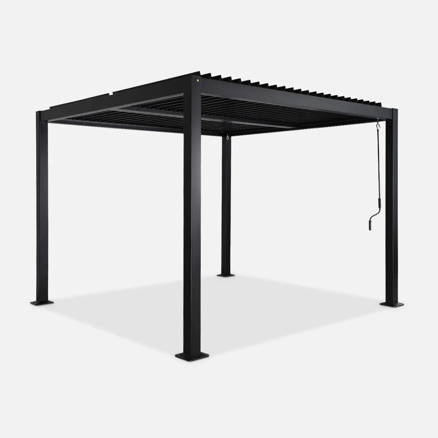 Pérgola bioclimática 3x3m de lamas de aluminio y acero
