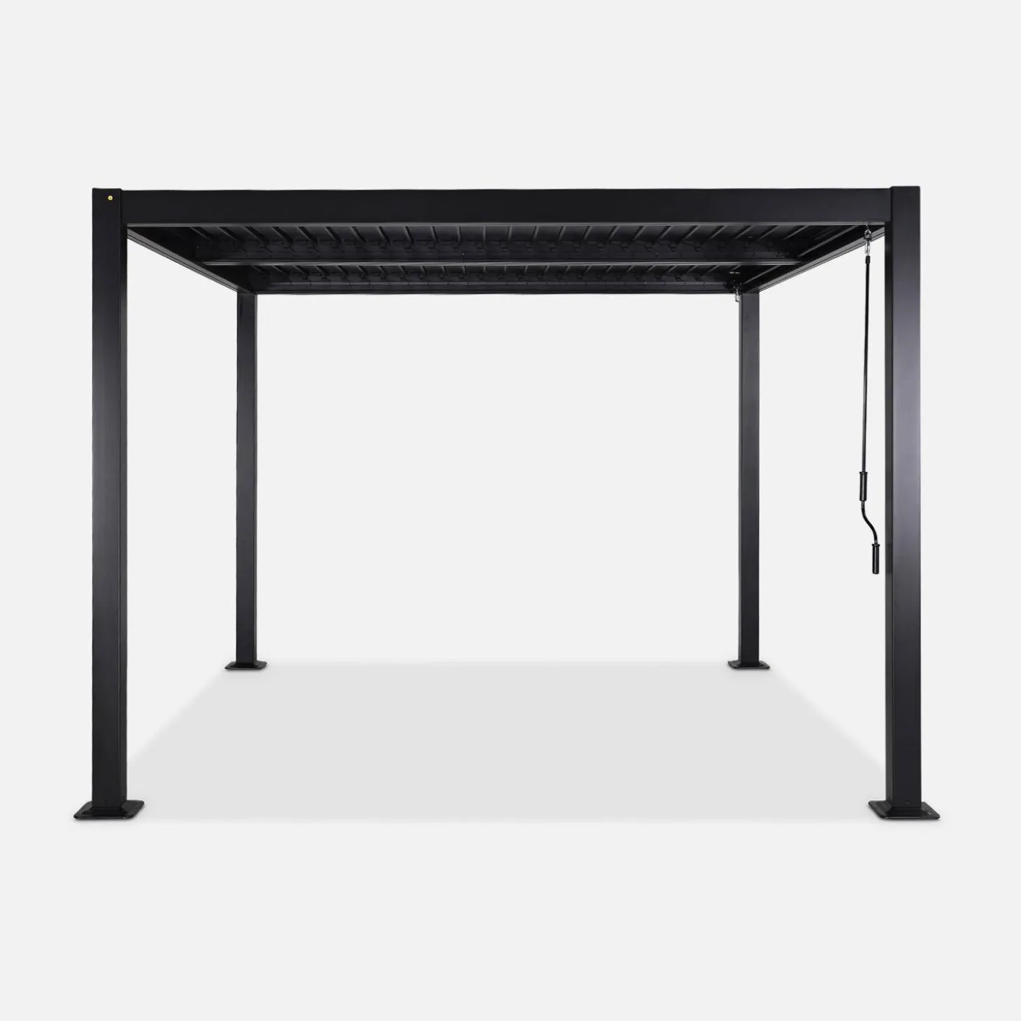 Pérgola bioclimática 3x3m de lamas de aluminio y acero