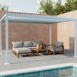 Pérgola bioclimática 3x4m de aluminio y acero con lamas orientables