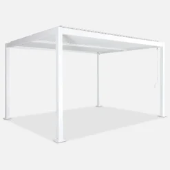 Pérgola bioclimática 3x4m de aluminio y acero con lamas orientables