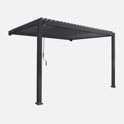 Pérgola bioclimática 3x4m de aluminio adosada con lamas orientables