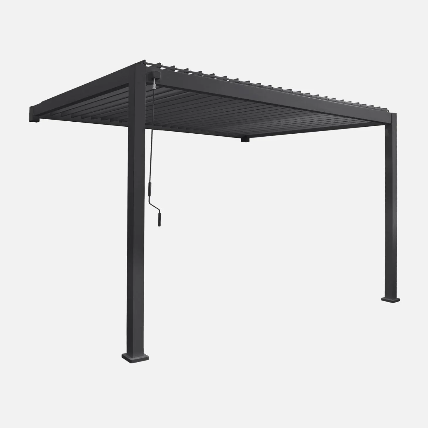 Pérgola bioclimática 3x4m de aluminio adosada con lamas orientables