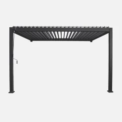 Pérgola bioclimática 3x4m de aluminio adosada con lamas orientables