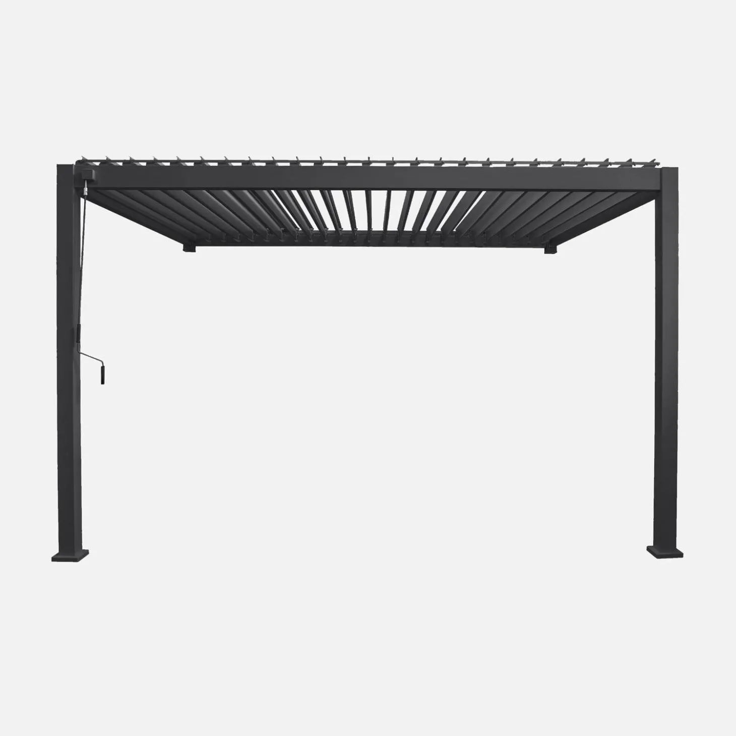 Pérgola bioclimática 3x4m de aluminio adosada con lamas orientables