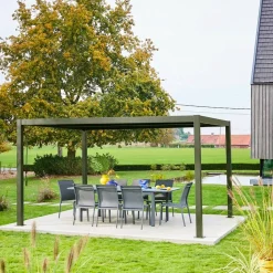 Pérgola bioclimática 3x4m de aluminio y acero con lamas orientables