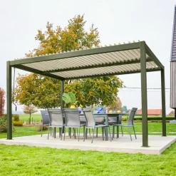 Pérgola bioclimática 3x4m de aluminio y acero con lamas orientables