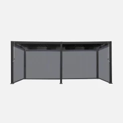 Pérgola bioclimática 3x6m de aluminio + 4 toldos de 3m