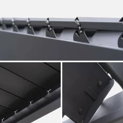 Pérgola bioclimática 3x6m de aluminio + 4 toldos de 3m