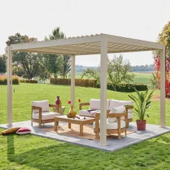 Pérgola bioclimática 3x4m de aluminio con lamas orientables