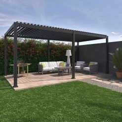 Pérgola bioclimática 3x6m de aluminio con lamas orientables