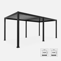 Pérgola bioclimática 3x6m de aluminio con lamas orientables