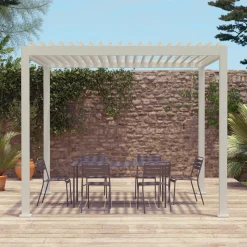Pérgola bioclimática 3x3m de aluminio con lamas orientables