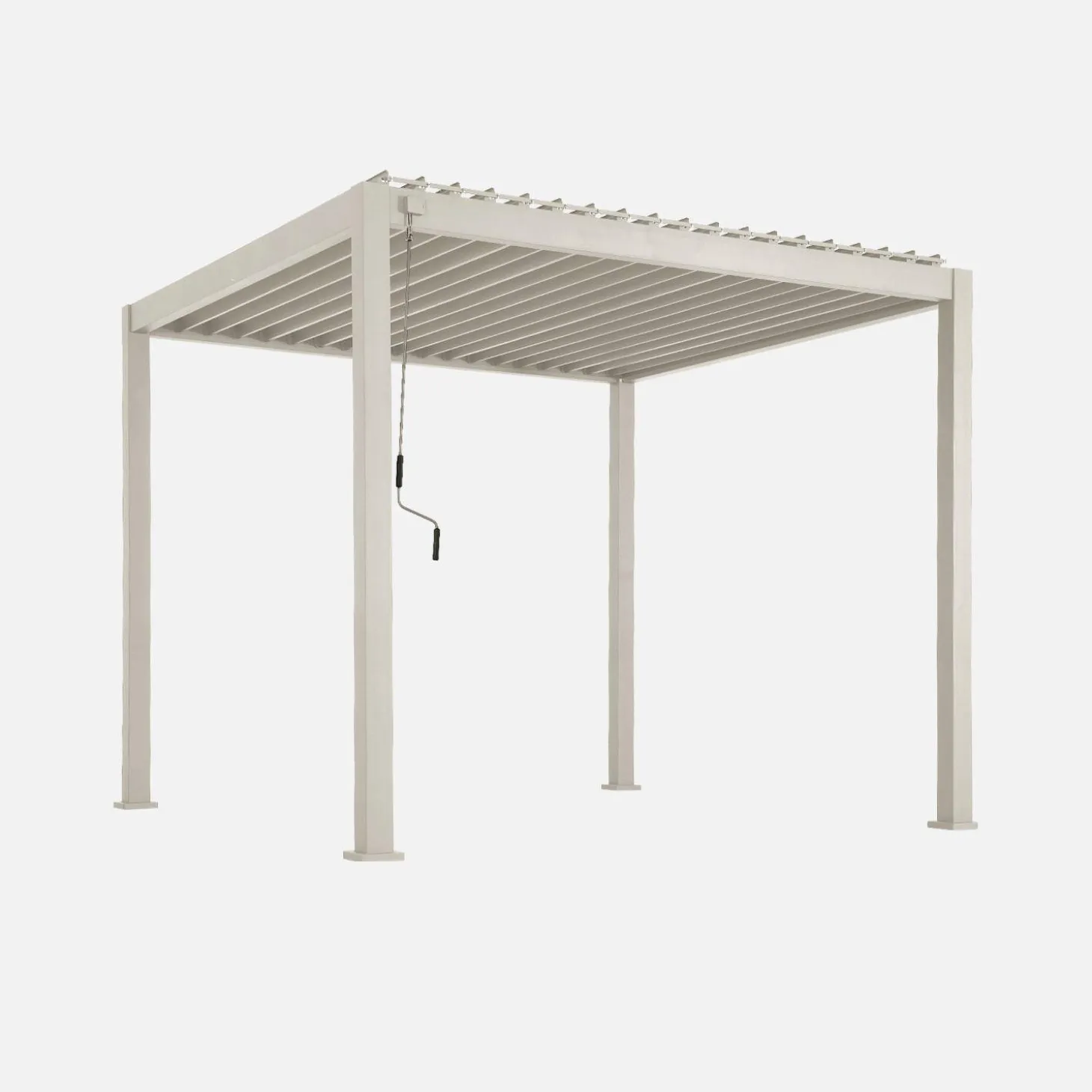 Pérgola bioclimática 3x3m de aluminio con lamas orientables